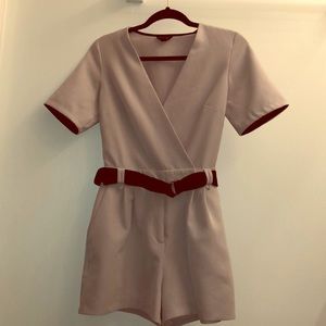 Structured romper with belt, extremely flattering